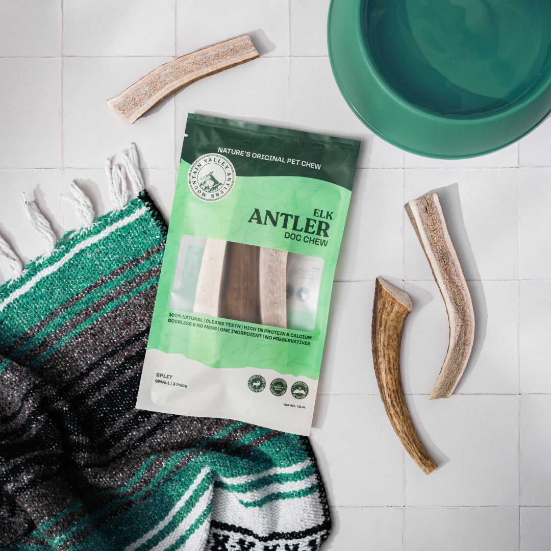 High Country Antlers – 3-Pack Small Premium Organic Split Elk Antler Dog Chews (All Breeds)